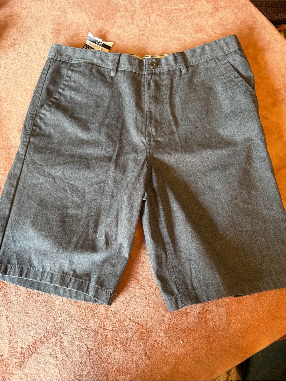 Men's Flat Front Gray Stretch Shorts
